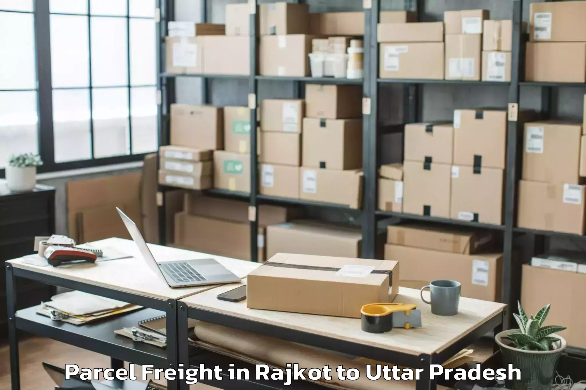 Leading Rajkot to Bahua Parcel Freight Provider